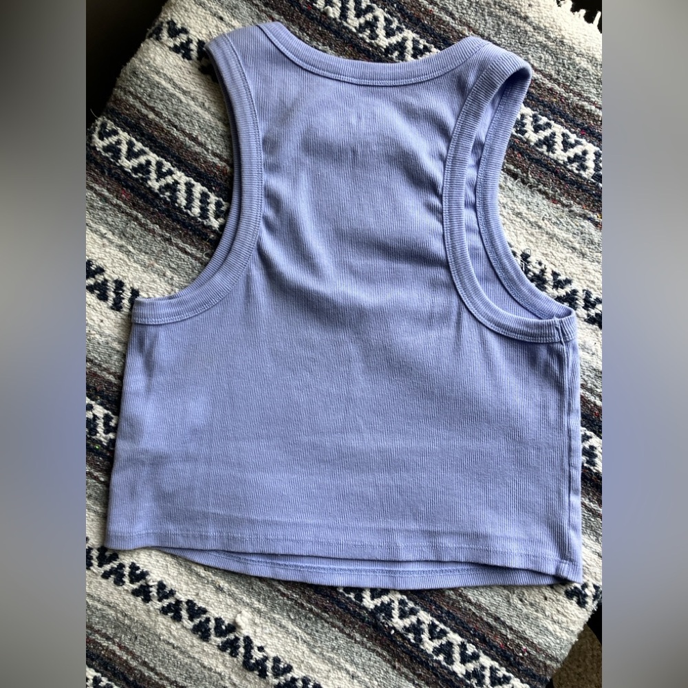 Anthropologie Maeve Crop Tank in Periwinkle Blue | Size L - Picture 3 of 4
